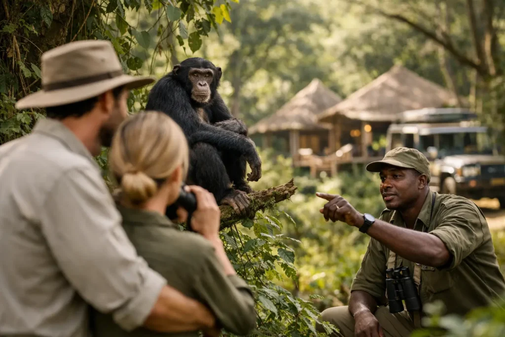 Chimpanzee Tracking Uganda on a Private Safari